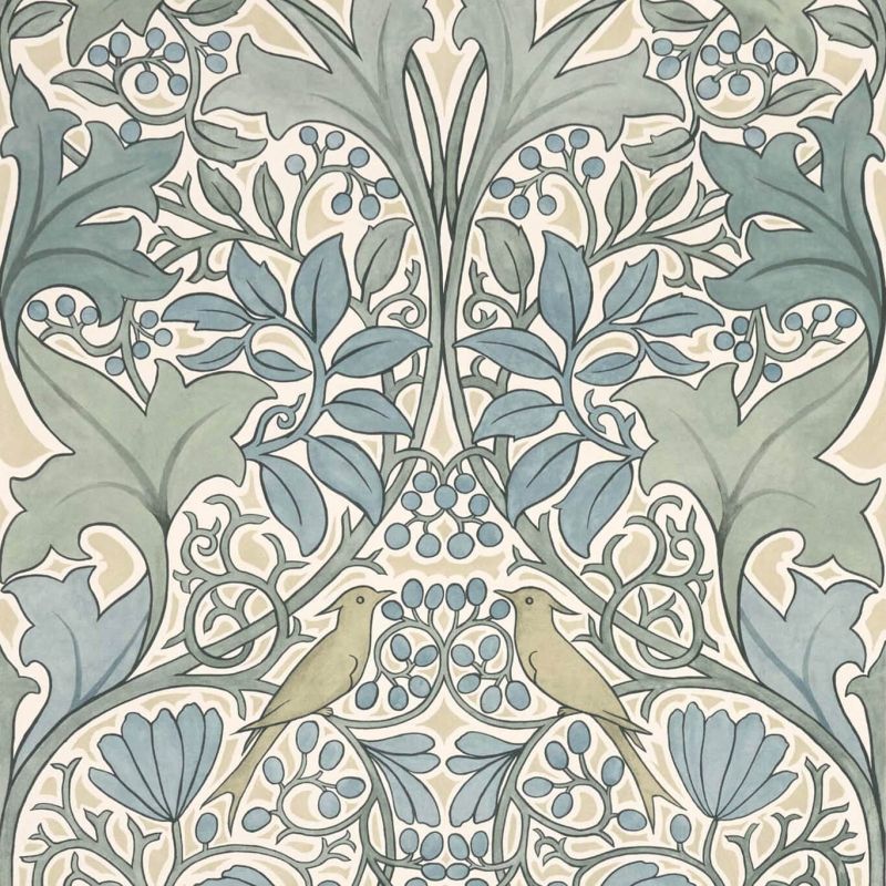 Voysey's Damask Wallpaper Seafoam Blue