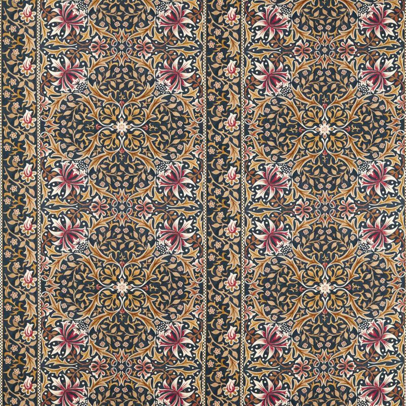 Walthamstow Fabric Indigo/Gold