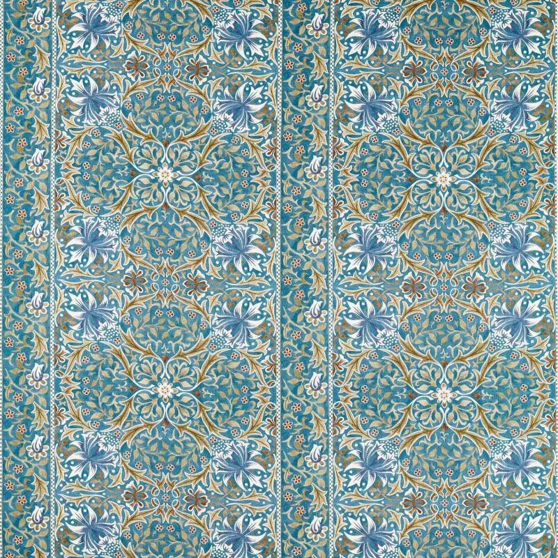 Walthamstow Fabric Teal/Ochre