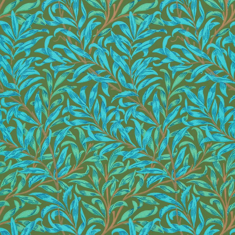 Willow Boughs Wallpaper Olive/Turquoise