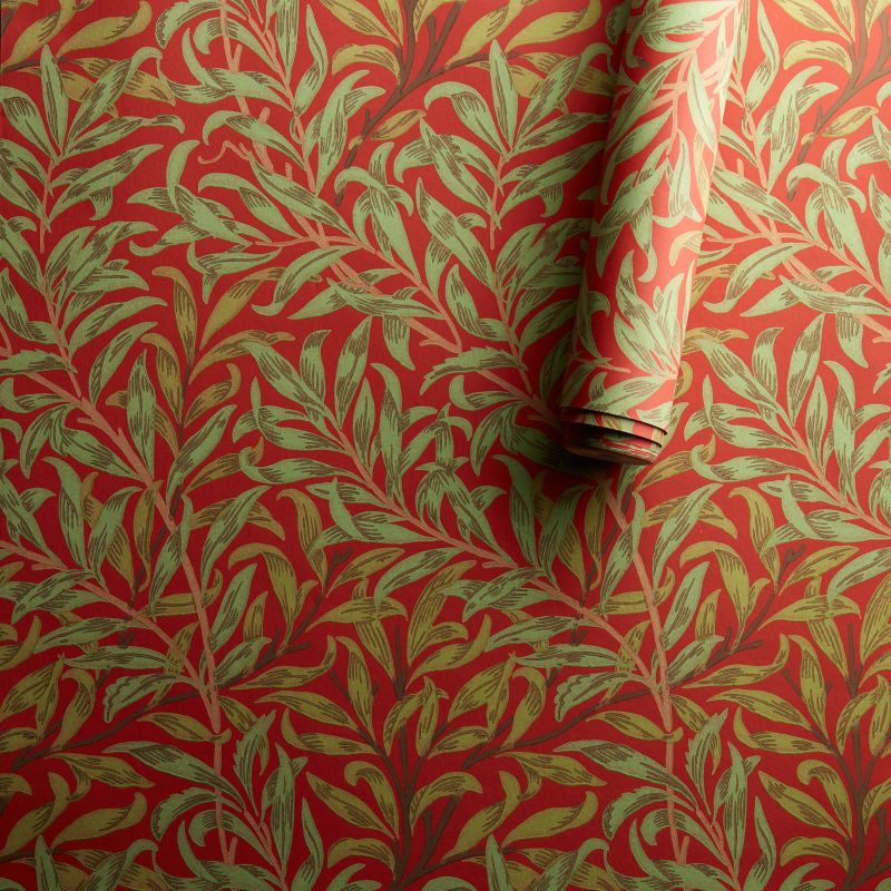 Willow Boughs Wallpaper Tomato/Olive