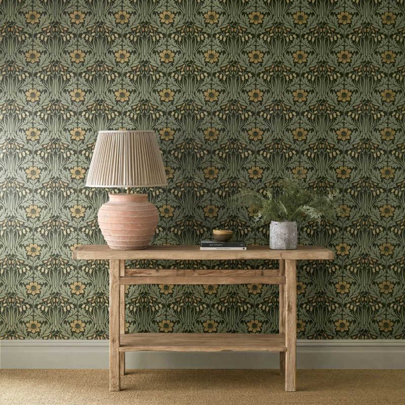 Woodbell & Anemone Wallpaper Bayleaf/Manilla