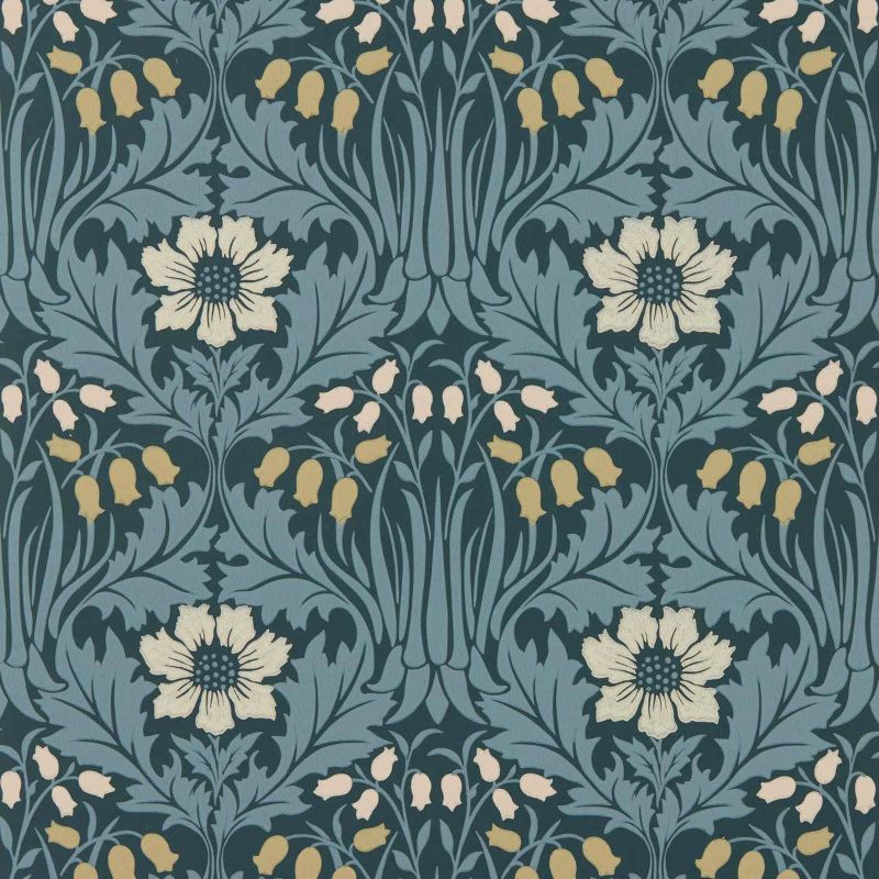 Woodbell & Anemone Wallpaper Indigo