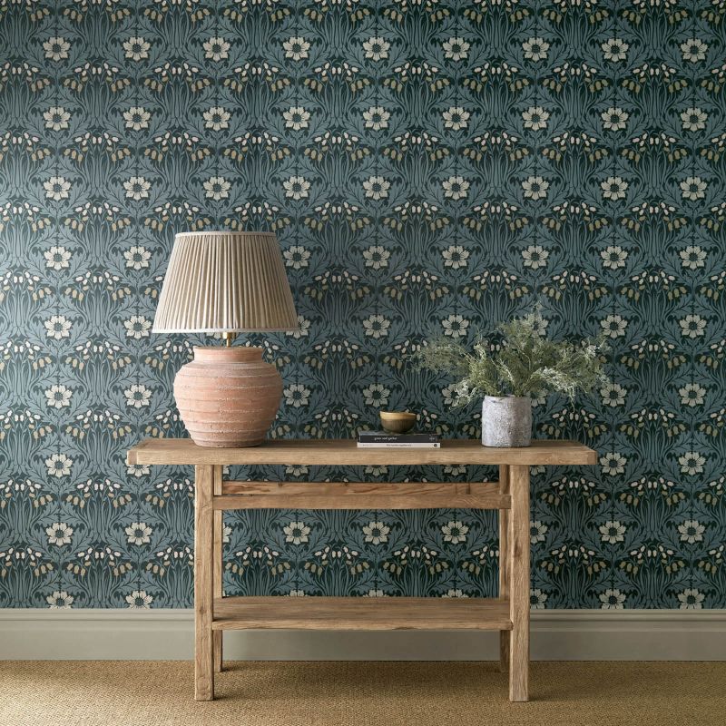 Woodbell & Anemone Wallpaper Indigo