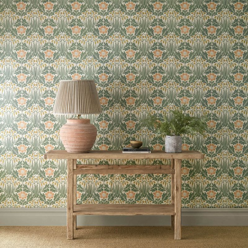 Woodbell & Anemone Wallpaper Rose/Sage