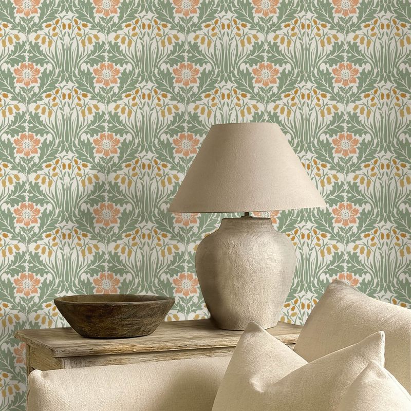 Woodbell & Anemone Wallpaper Rose/Sage