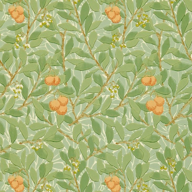 Arbutus Wallpaper Green/Terracotta