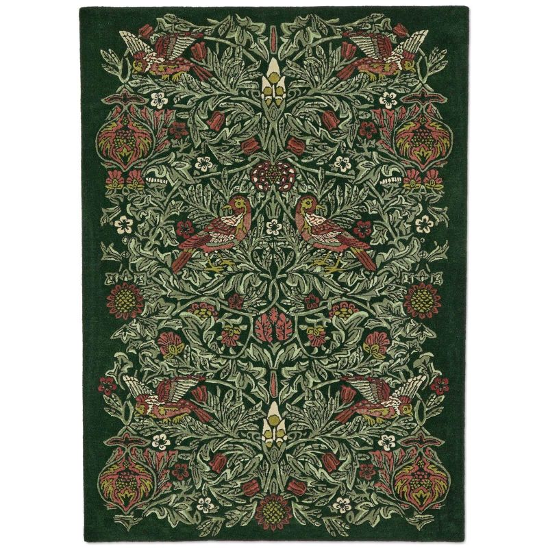 Bird Rug in Tump Green by Morris & Co