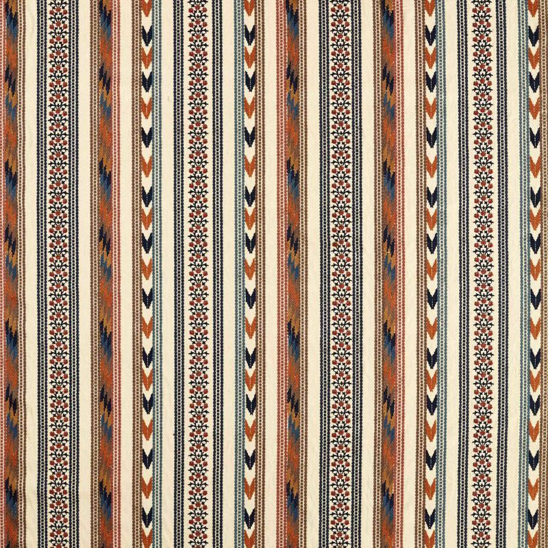 Bloomsbury Stripe Fabric Russet/Indigo