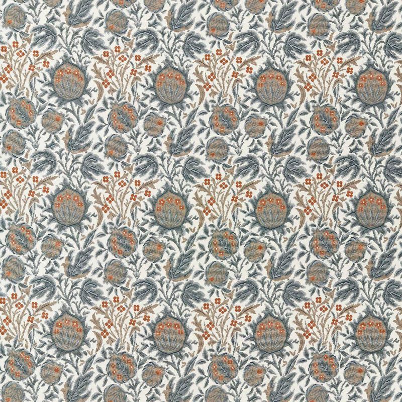 Elmcote Weave Outdoor Fabric River Blue/Apricot