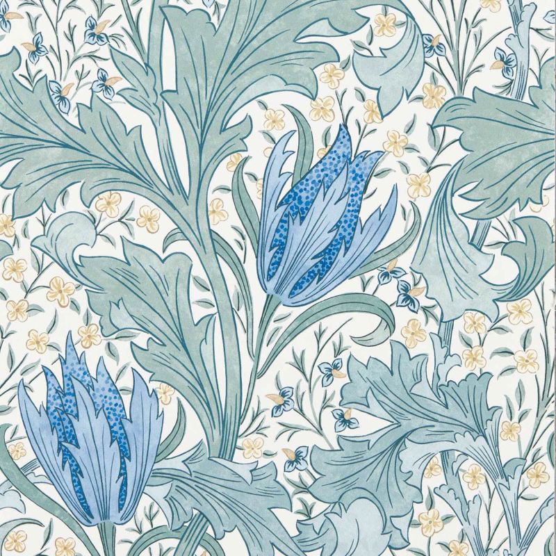 Lent Lily Wallpaper Cornflower Blue