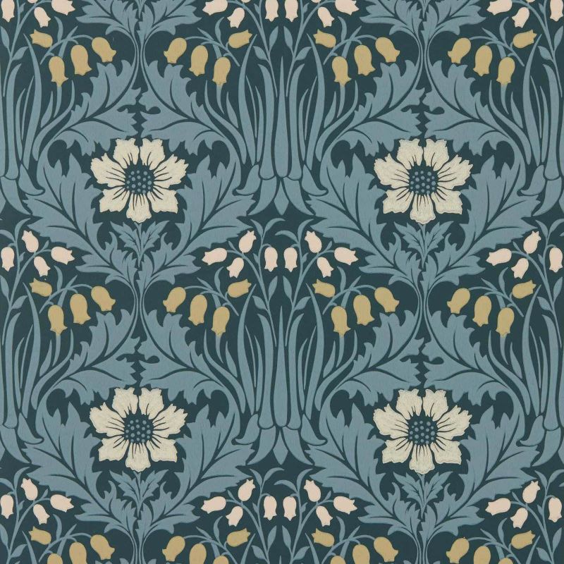 Woodbell & Anemone Wallpaper Indigo