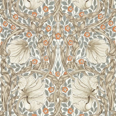 Pimpernel Wallpaper in Linen/Coral by Morris & Co