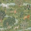 Owl & Willow Wallpaper Bayleaf/Orange