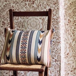 Bloomsbury Stripe Fabric Russet/Indigo