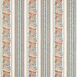 Bluebell & Peony Embroidery Fabric Rose/Woad