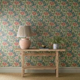 Cornflower Wallpaper Madder/Forest