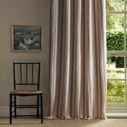Elm Stripe Fabric Apricot/Linen