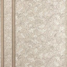 Etched Scrolling Tulip Wallpaper Parchment