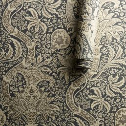 Indian Wallpaper Charcoal/Nickel