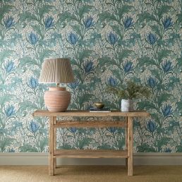 Lent Lily Wallpaper Cornflower Blue