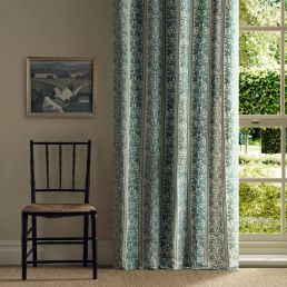 Oak & Blossom Weave Fabric Green/Indigo