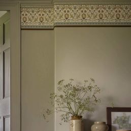 Ornamental Frieze Wallpaper Linen/Woad