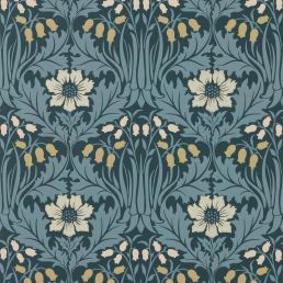 Woodbell & Anemone Wallpaper Indigo