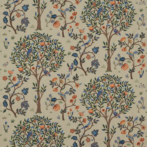 William Morris Kelmscott Tree 230341 刺繍 Kelmscott Tree Fabric in Russet/Forest by Morris & Co