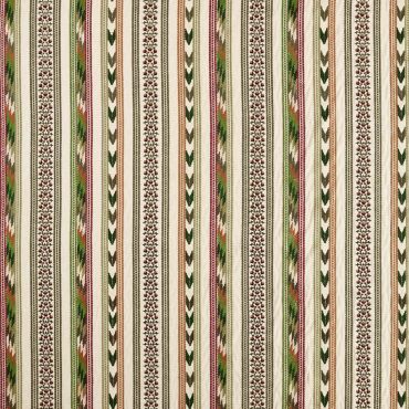 Bloomsbury Stripe Fabric Forest/Madder