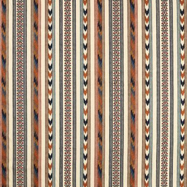 Bloomsbury Stripe Fabric Russet/Indigo