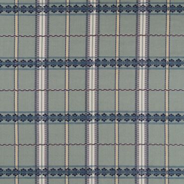 Hanover Check Fabric Teal/Indigo