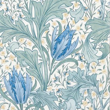 Lent Lily Wallpaper Cornflower Blue