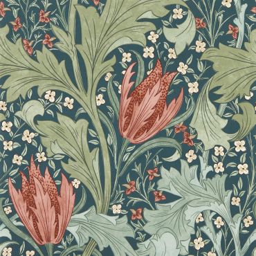 Lent Lily Wallpaper Indigo/Madder