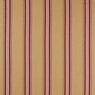 Pimlico Stripe Fabric Ochre/Crimson