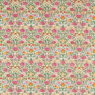Rose Fabric Boughs Green/Rose