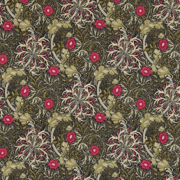 Seaweed Fabric Ebony/Poppy