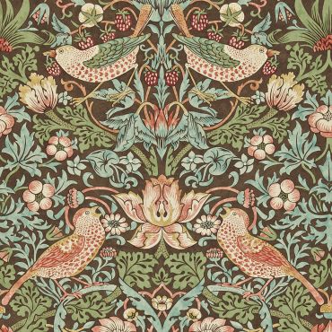 Strawberry Thief Wallpaper Chocolate/Slate