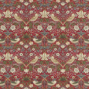Strawberry Thief Fabric Crimson/Slate