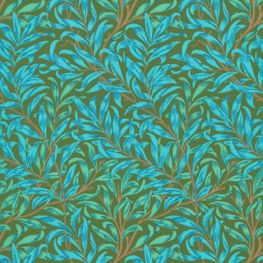 Willow Boughs Wallpaper Olive/Turquoise