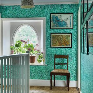 Willow Boughs Wallpaper Sky/Leaf Green